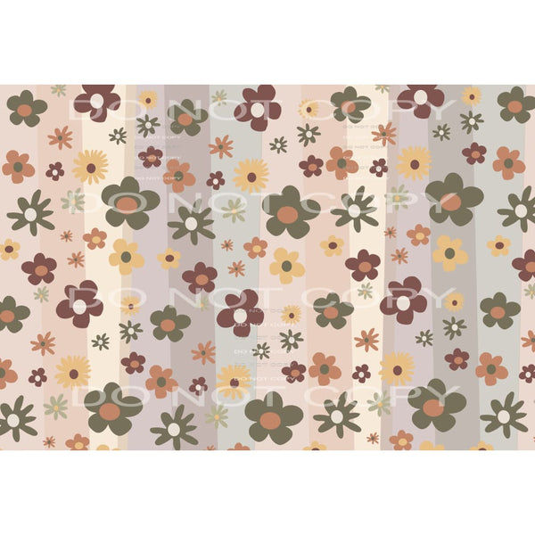 Retro flower Sheet # 6617 Sublimation transfers - Heat 