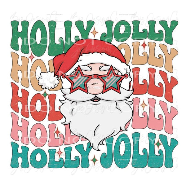 Retro Holly Jolly santa # 2020 Sublimation transfers - Heat 