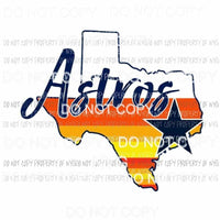 Retro Houston Astros state Sublimation transfers Heat Transfer