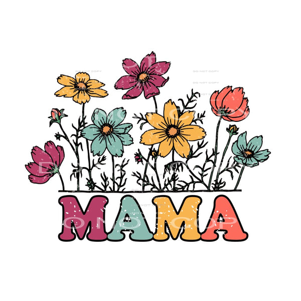 Retro Mama Flowers # 12016 Sublimation transfers - Heat 