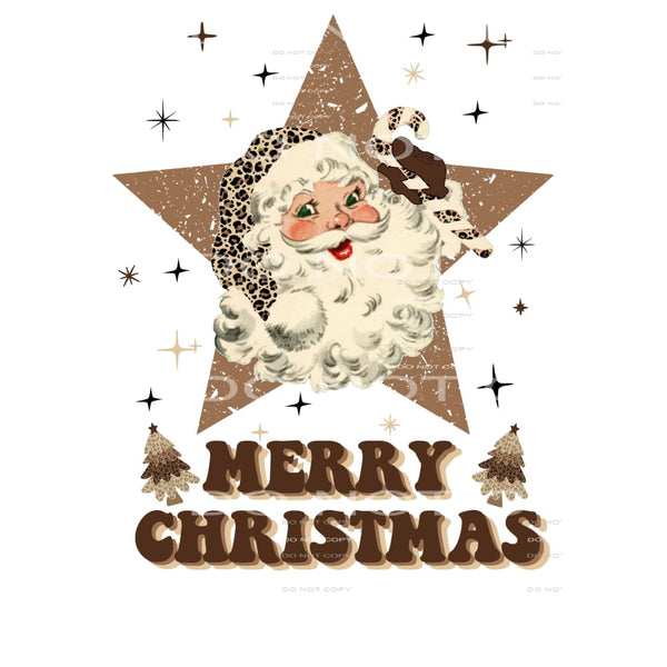 retro santa merry Christmas # 2091 Sublimation transfers - 