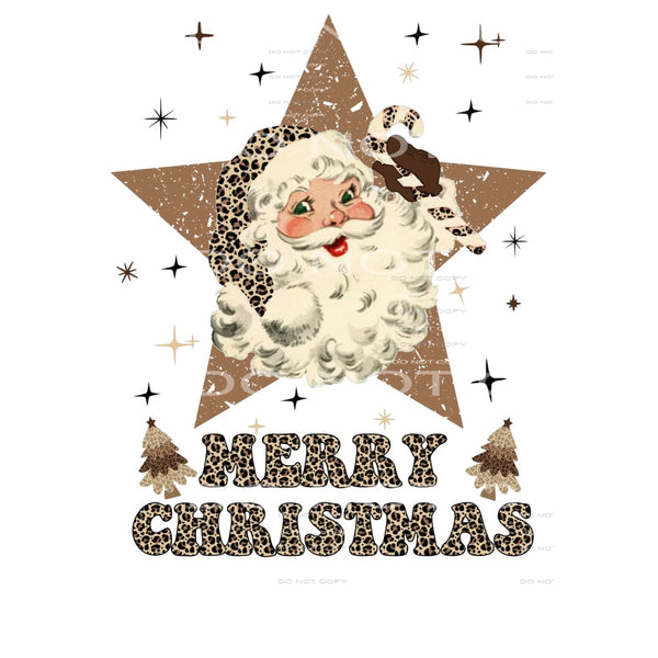 retro santa merry Christmas # 2092 Sublimation transfers - 