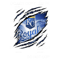 Ripped KC Royals Baseball Sublimation transfers - Heat 