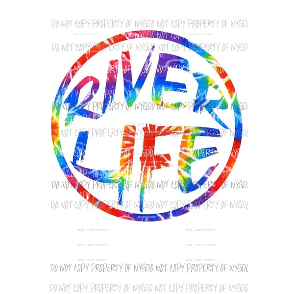 River Life #3 tie dye Sublimation transfers Heat Transfer