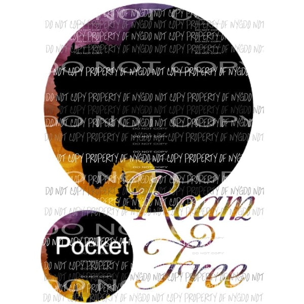 Roam free buffalo with pocket #1 Sublimation transfers Heat Transfer