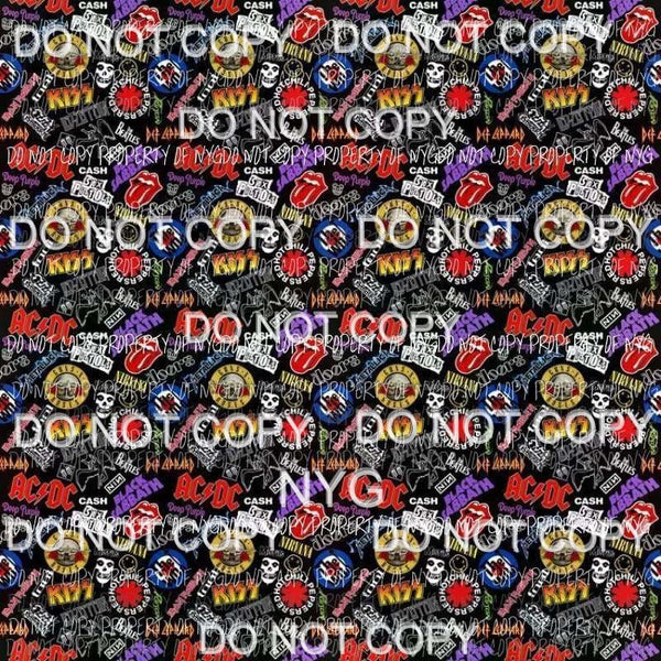 Rock Band ACDC Kiss Def Leppard Sheet Sublimation transfers 13 x 9 inches Heat Transfer