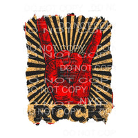 Rock Hand Sign Retro Background Sublimation transfers - Heat