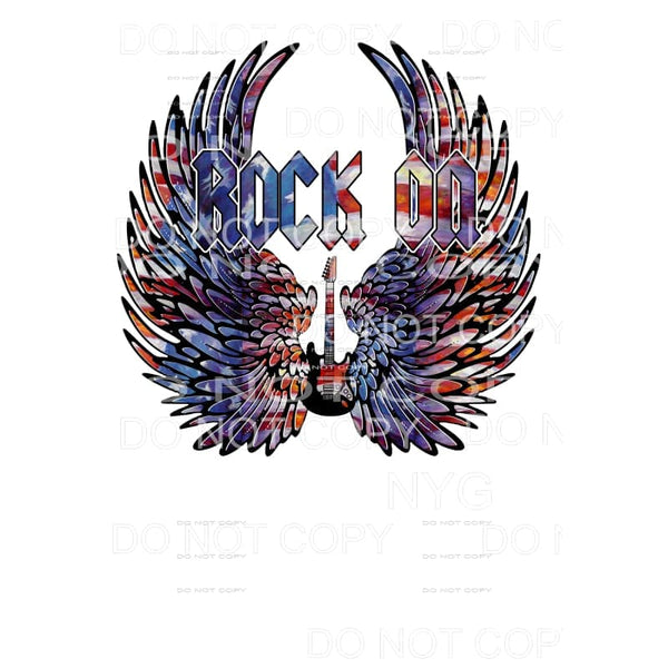 Rock on Angel Wings # 4 Flag Sublimation transfers - Heat 