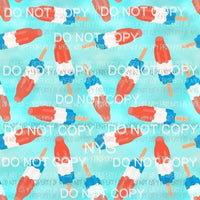 Rocket Pop Ice Cream red white blue Sheet Sublimation transfers 13 x 9 inches Heat Transfer