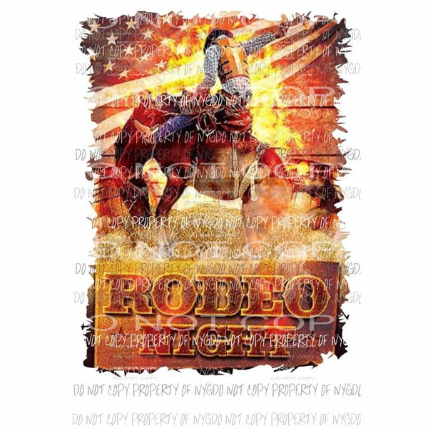 Rodeo Night horse cowboy Sublimation transfers Heat Transfer