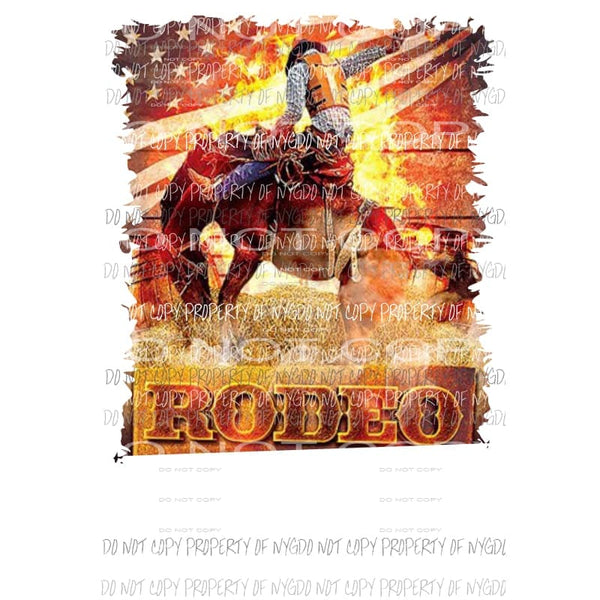 Rodeo poster horse cowboy flag Sublimation transfers Heat Transfer