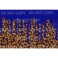 Royal Blue Drip Leopard Sheet Sublimation transfers - Heat 