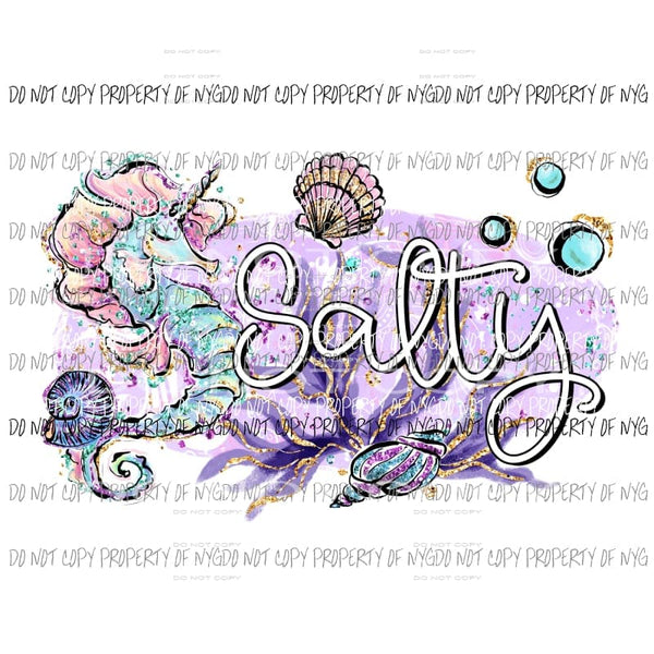 Salty Seahorse Seashells Sublimation transfers Heat Transfer