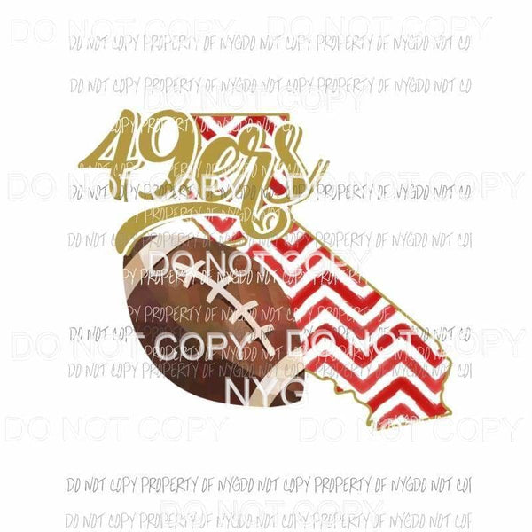San Francisco 49ers football chevron state Sublimation transfers Heat Transfer
