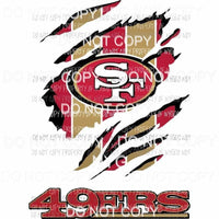 San Francisco 49ers ripped design Sublimation transfers Heat Transfer
