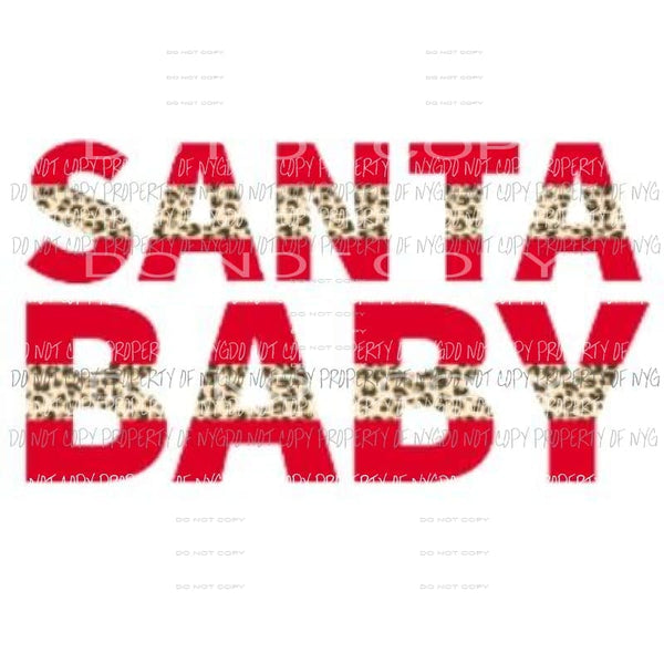 santa baby cheetah Sublimation transfers Heat Transfer