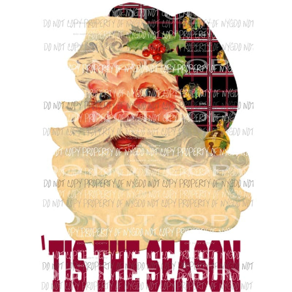 Santa Blackhawks Black Sublimation transfers Heat Transfer