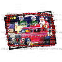 Santa Hot rod # 1 FRAMED Sublimation transfers Heat Transfer