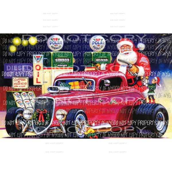 Santa Hot rod # 1 Sublimation transfers Heat Transfer