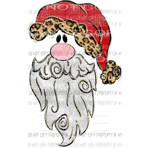 Santa Leopard Hat 3 Sublimation transfers Heat Transfer