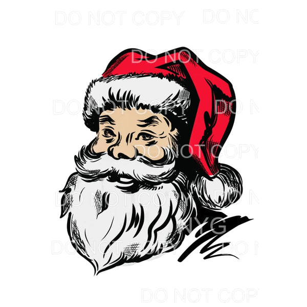Santa Portrait # 162 Sublimation transfers - Heat Transfer
