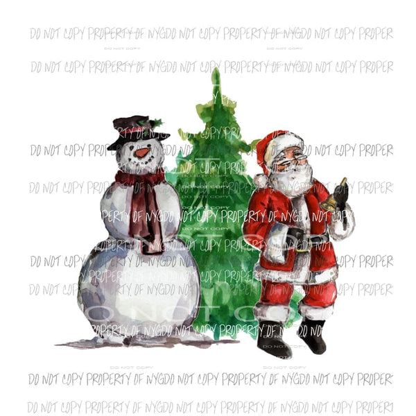 santa tree snowman Sublimation transfers Heat Transfer