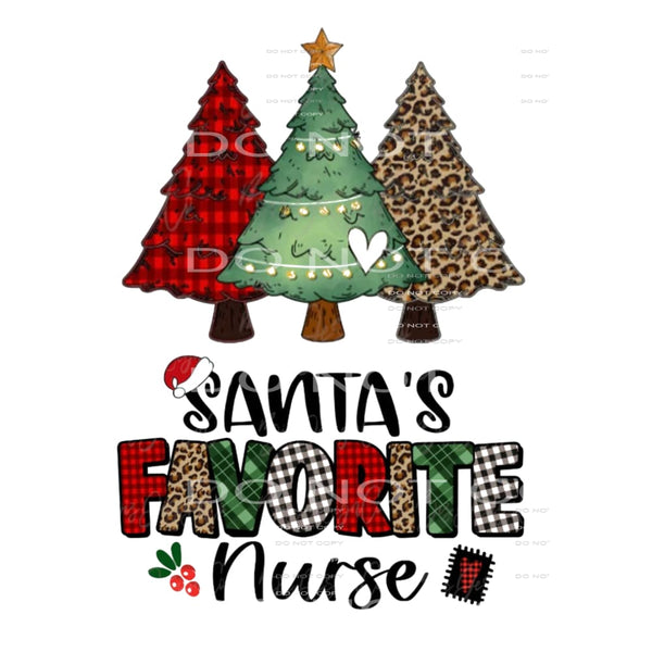 santas favorite nurse # 2047 Sublimation transfers - Heat 