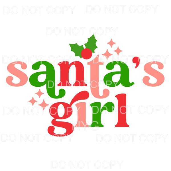 Santa’s Girl Sparkle Pink #1214 Sublimation transfers - Heat