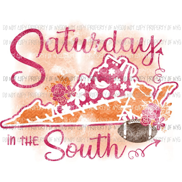 Saturday in the South Virginia Tech University Hokies Sublimation transfers Heat Transfer