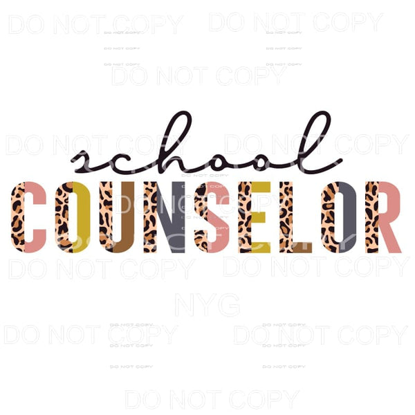 School Counselor Half Leopard Sublimation transfers - Heat 