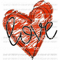Scribble Red Heart Love Sublimation transfers Heat Transfer