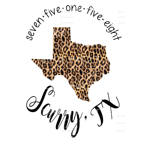 Scurry Texas Zip Code Leopard Sublimation transfers - Heat 