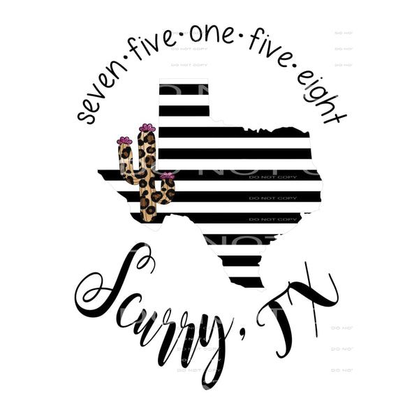 Scurry Texas Zip Code Stripe Sublimation transfers - Heat 