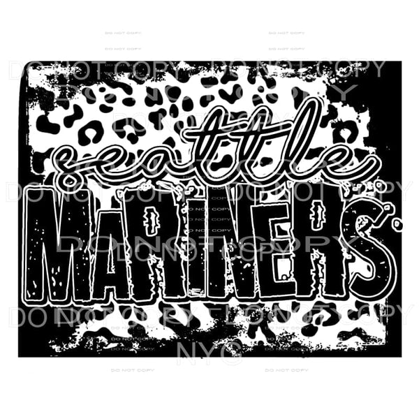 Seattle Mariners Baseball Black Leopard Sublimation 