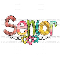 SENIOR flowers multi color print # 2 Sublimation transfers Heat Transfer