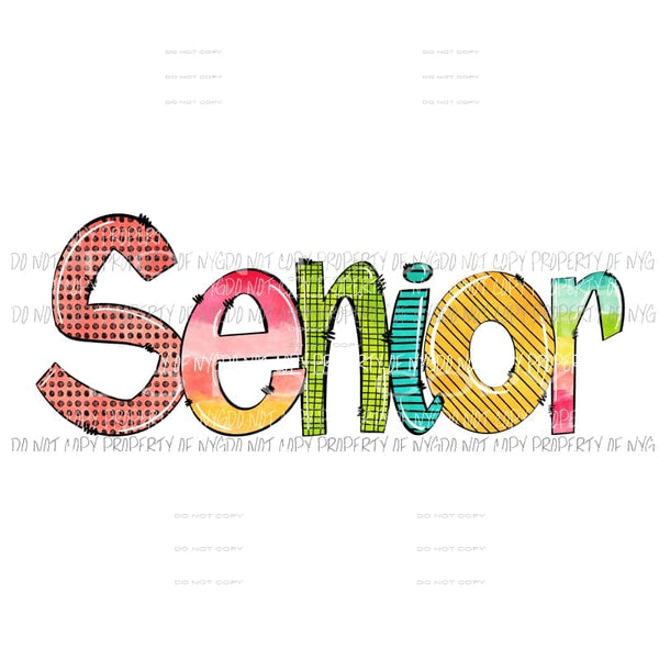 SENIOR multi color print # 1 Sublimation transfers Heat Transfer