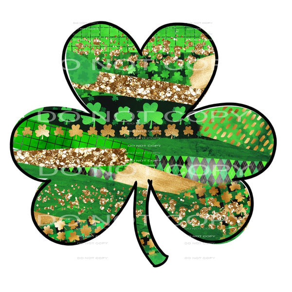 Shamrock Gold Glitter St Patricks Day #2571 Sublimation 