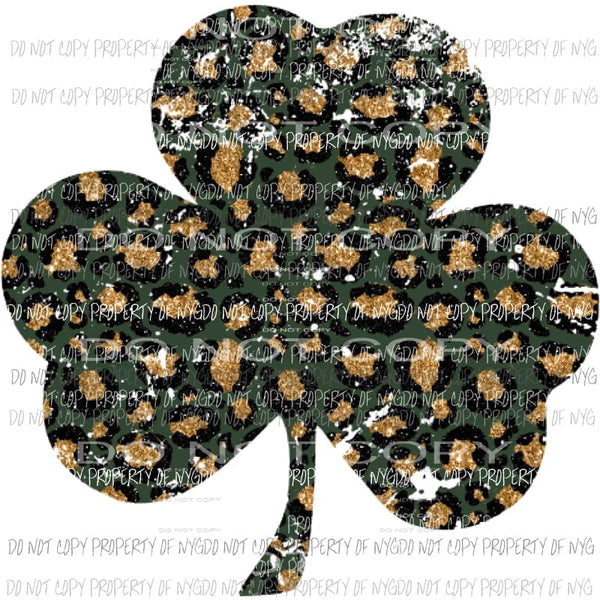 Shamrock Green Leopard Sublimation transfers St patricks day patty Heat Transfer
