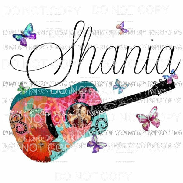 Shania Twain Guitar Sublimation transfers Heat Transfer