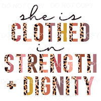 She Is Clothed In Strength Dignity Half Leopard Sublimation 