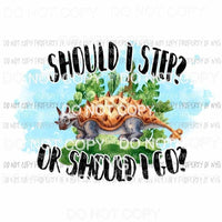 Should I Step Or Should I Go dinosaur Sublimation transfers Heat Transfer
