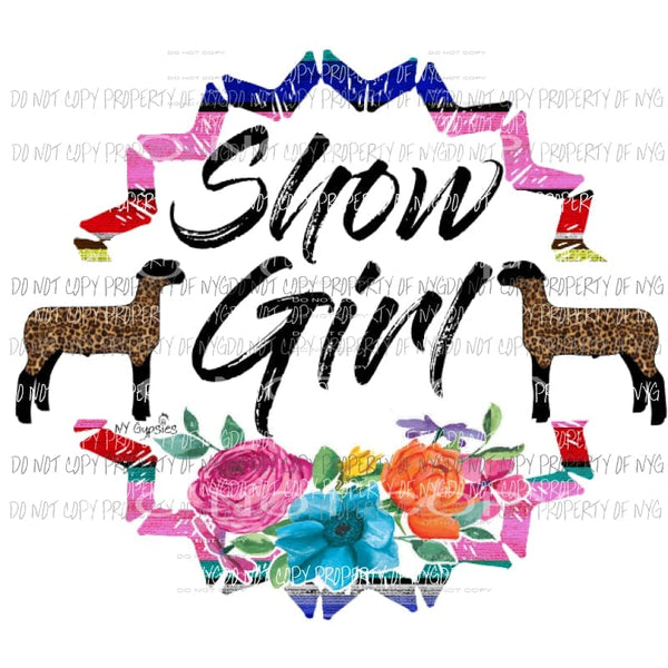 Show Girl Lamb - sheep Sublimation transfers show animals Heat Transfer