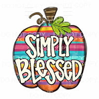 Simply Blessed Serape Pumpkin Sublimation transfers - Heat 