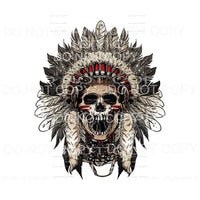 Skull Feather Headdress Sublimation transfers - Heat 