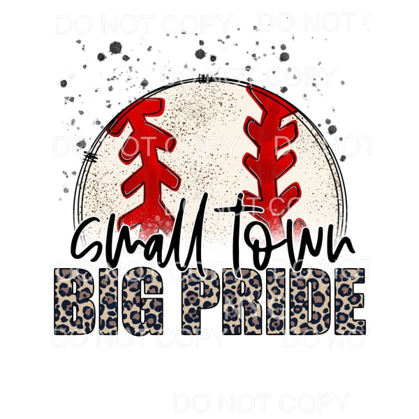 Small Town Big Pride Baseball Leopard Letters #813 