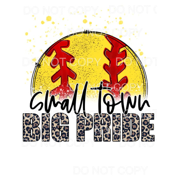 Small Town Big Pride Softball Leopard Letters #812 