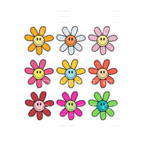 Smile Face Flowers Retro # 12068 Sublimation transfers - 