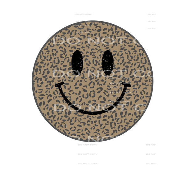 smiley face leopard #6580 Sublimation transfers - Heat 