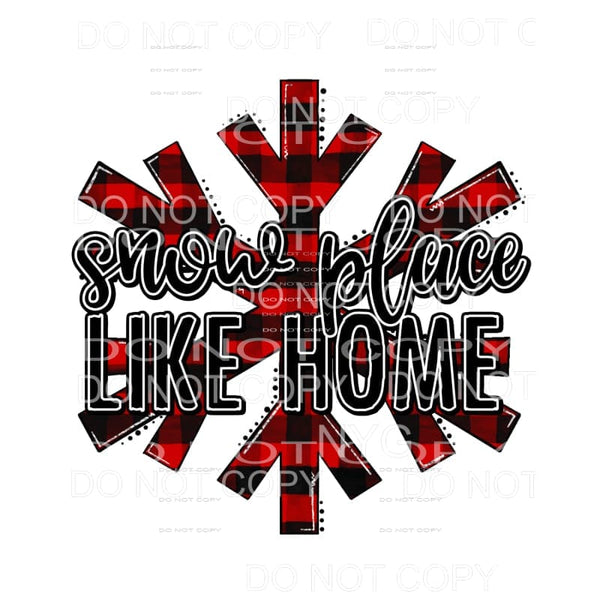 Snow Place Like Home Large Red Buffalo Plaid Snowflake #1962