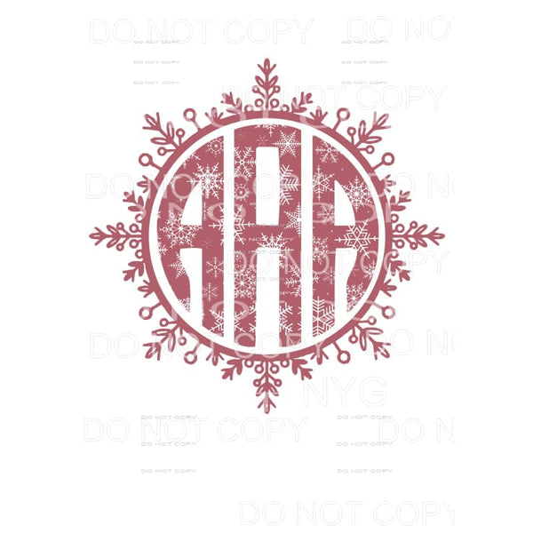Snowflake Monogram Pink monogram letters put letters in 